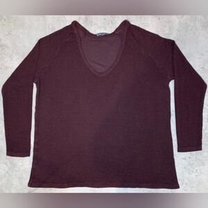Brandy Melville Burgundy Jersey Knit Oversized Sweater, One  Size (M/L)